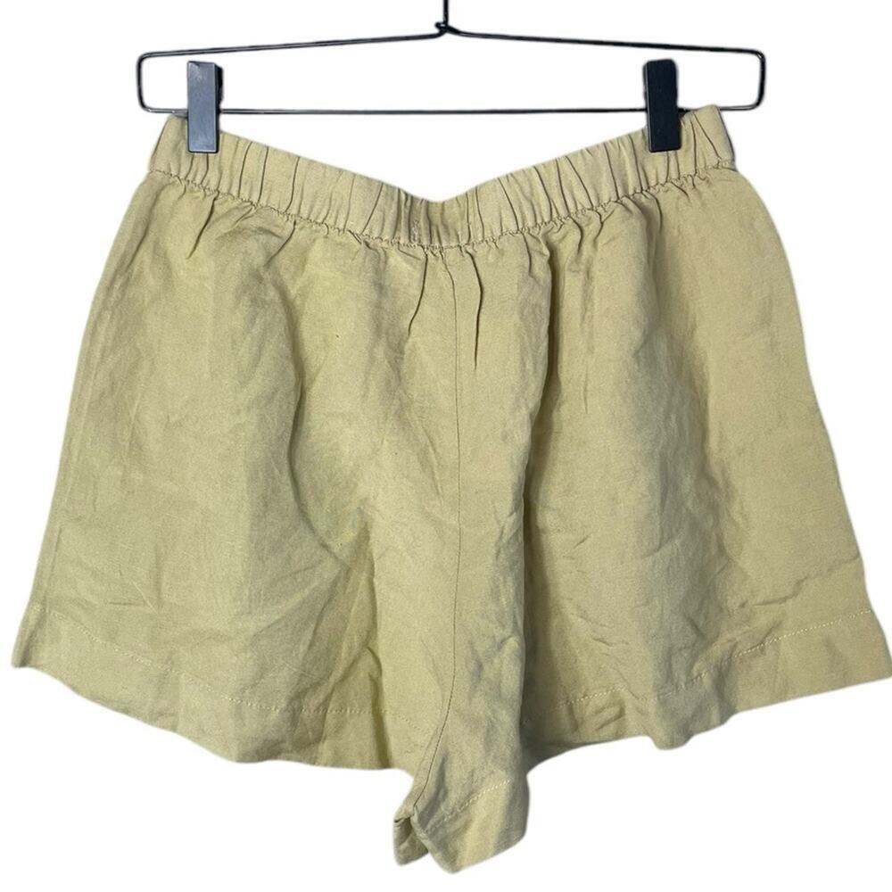 OYSHO Women’s Sz Small Linen Blend Shorts Pull On Light Yellow New NWT - Picture 5 of 5